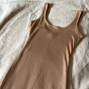 Tan Ribbed Tank Dress Size